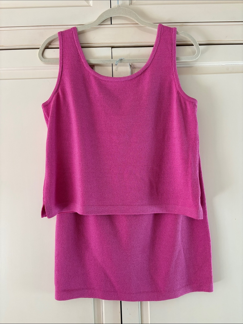 St. John Pink Knit Tank and Skirt Set